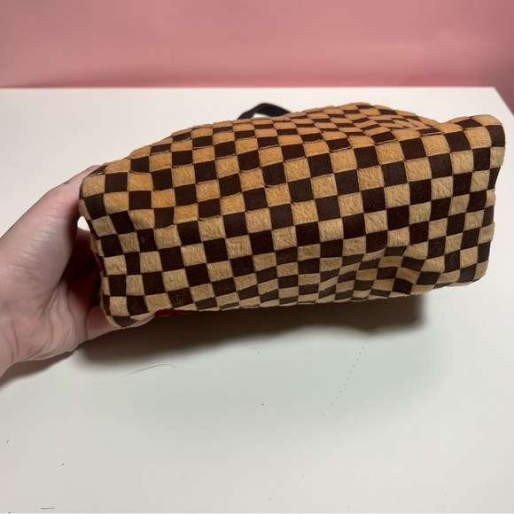 Lancôme fuzzy checkered mini bag purse - Picture 4 of 7